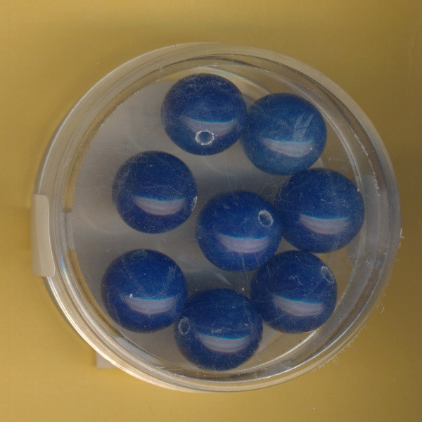 4866-10034 Halbedelsteinperle Achat blau 10mm 8 Stück