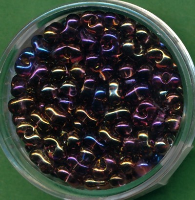 96441024 Farfalle Perlen 6,5x3,2mm lila AB 17g