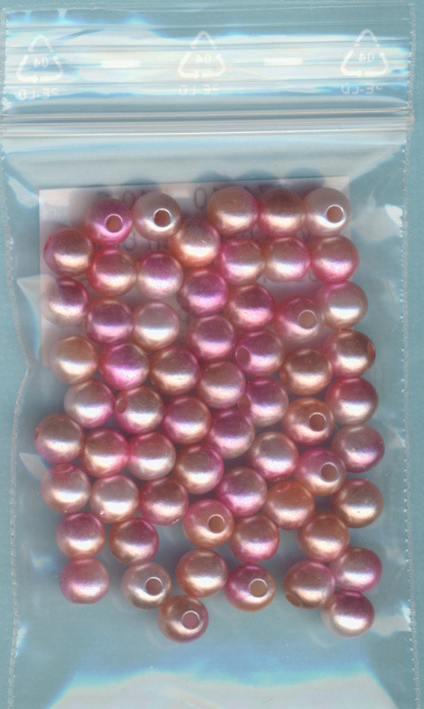 174610 Wachsperlen 6mm rosa marmoriert 60 Stück