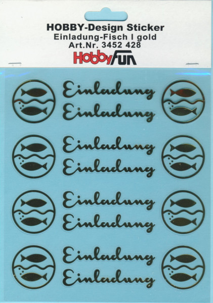 3452428 Hobby Design Sticker Einladung Fisch I gold