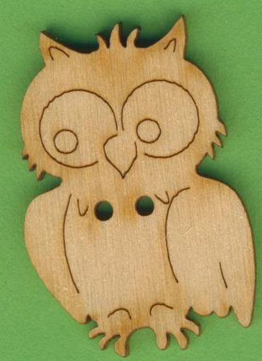 buh4604 Holzknopf Eule seitlich 4cm