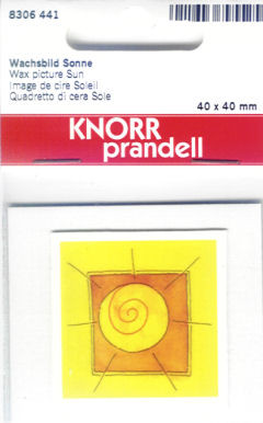 Wachsbild Sonne 4x4cm