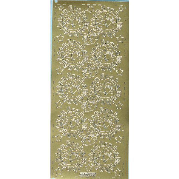 pu587g Sticker Frohe Weihnachten 14 gold