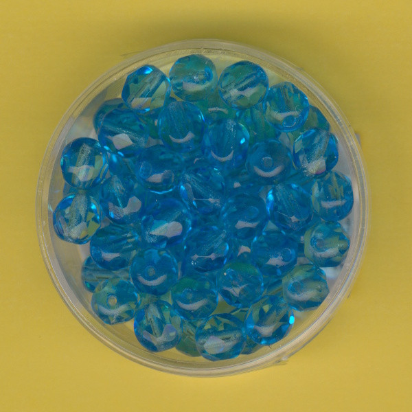 6060020 Glasschliffperlen 6mm transparent aqua 50 Stück