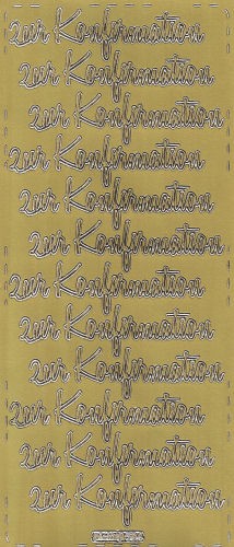 pu594g Sticker Zur Konfirmation 2 gold