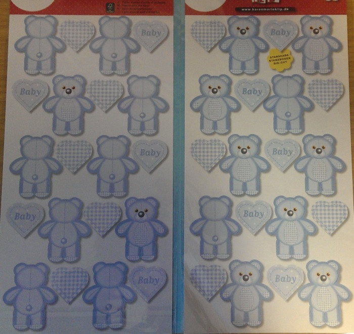 80553356 Karen Marie Papier Stanzbogen Teddy hellblau