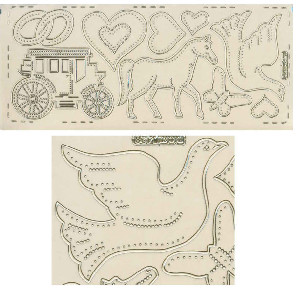 pu428g Sticker Hochzeit 5 gold transparent