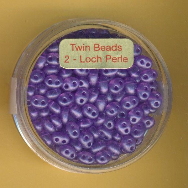 9671-05164 Glasperlen Twin Beads 2,5x5mm amethyst pearl 12g