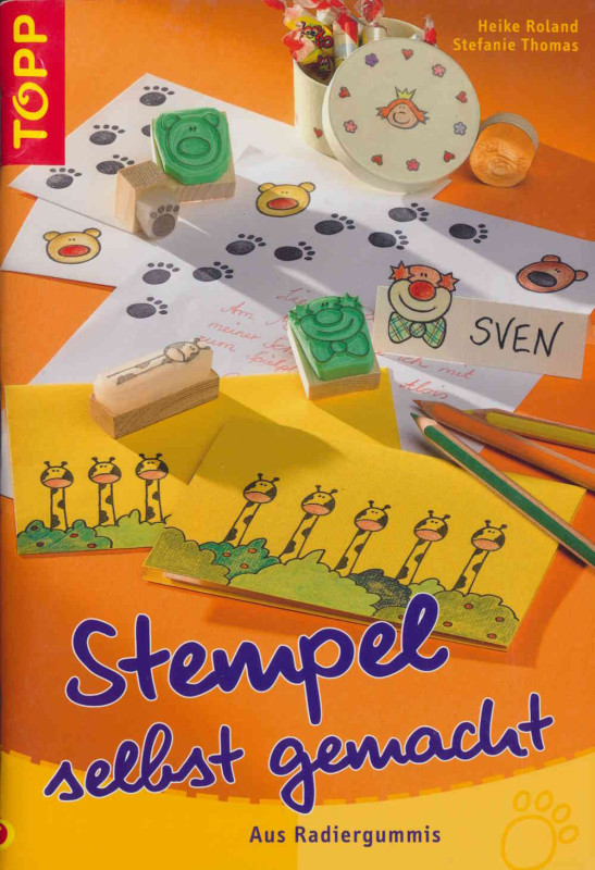 3582 Buch Stempel selbst gemacht aus Radiergummis