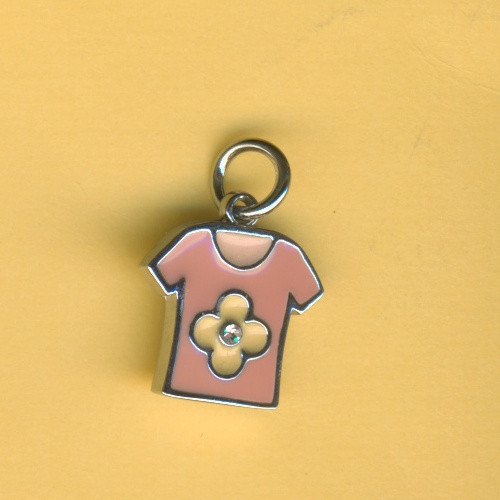 72021504 Metall Anhänger T Shirt 15mm rosa