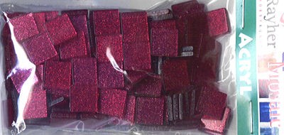 14542291 Mosaic Acryl 10x10mm bordeaux glitter 50g