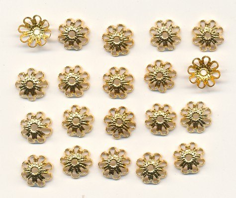026893 Perlkappen 9mm gold 