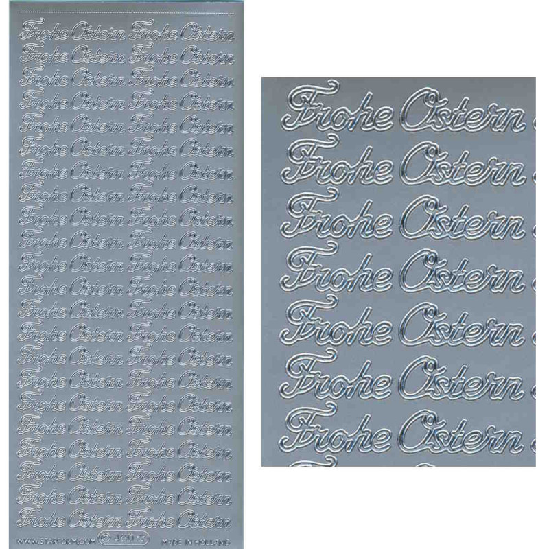 ls480s Sticker Frohe Ostern 3 silber