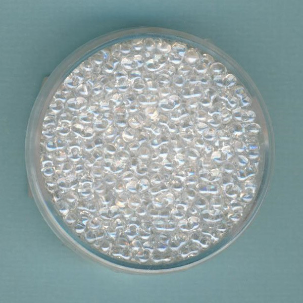 1060101 Mini Farfalle Perlen 2x4mm transparent iris 17g