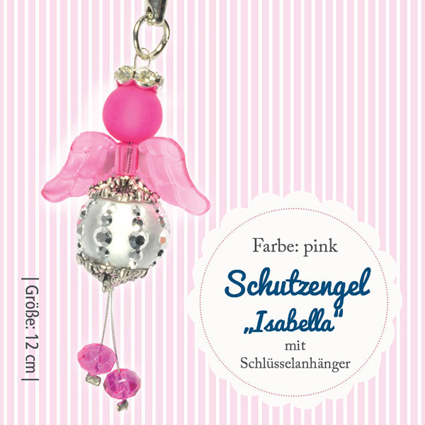 016901457 Schlüsselanhänger Bastelset Engel Isabella pink platin 12cm