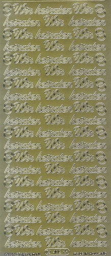 pu9223209g Sticker Wir heiraten V gold