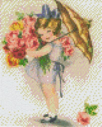 804056 Pixelhobby Klassik Set Blumenmädchen mit Schirm