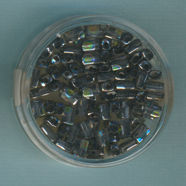 9670-05464 Glasperlen Rechteck 5mm grau AB 7g