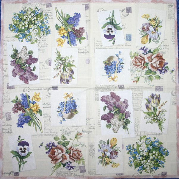 Serviette Blumenpoesie