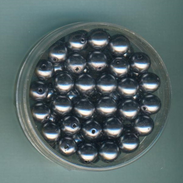 670488 Glaswachsperlen 6mm dunkelgrau Top Qualität 55 Stück