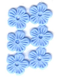 Wachsdekor Blüten hellblau