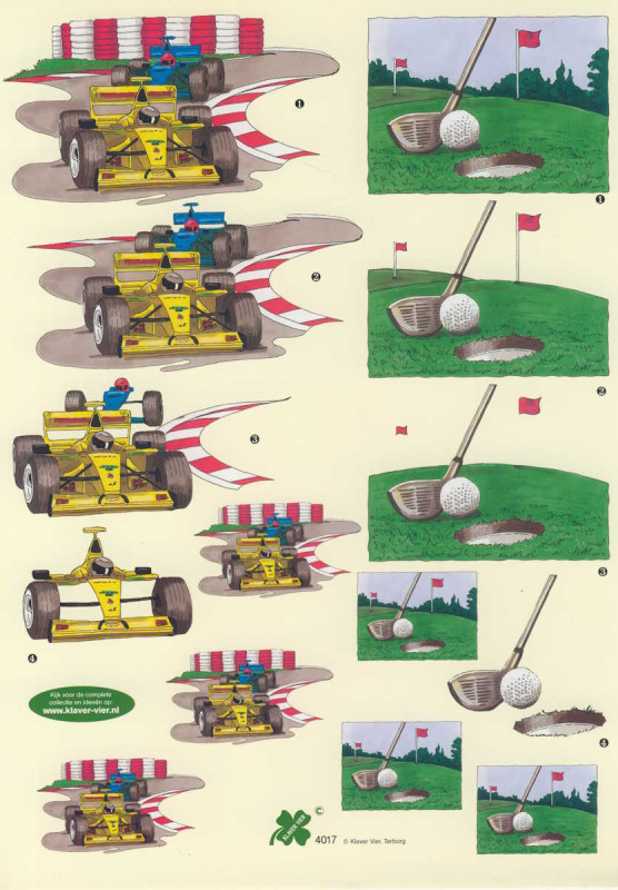 4017 3D Motivbogen A4 Formel 1 und Golf
