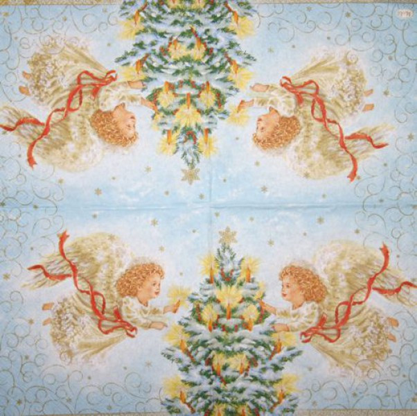 Serviette Weihnachtsengel 25x25cm