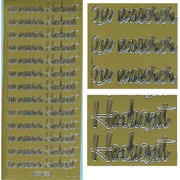 St592g Sticker Zu unserer Hochzeit gold