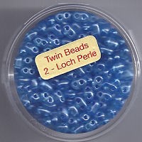 967105174 Glasperlen Twin Beads 2,5x5mm safir pearl 12g