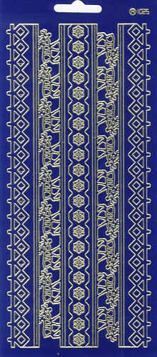 pu156b Sticker Linien Nordic blau gold