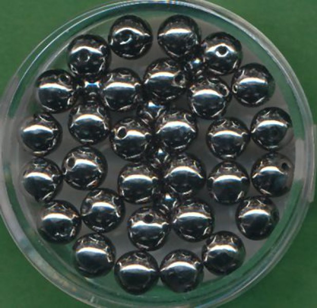 071006544 Wachsperlen 6mm dunkelgrau metallic 35 Stück