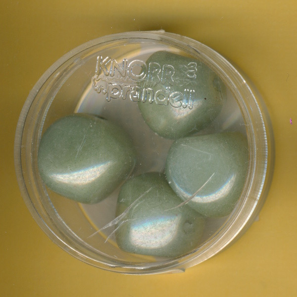 2211425 Glaswachsperlen Kiesel 15mm zartgrün 4 Stück