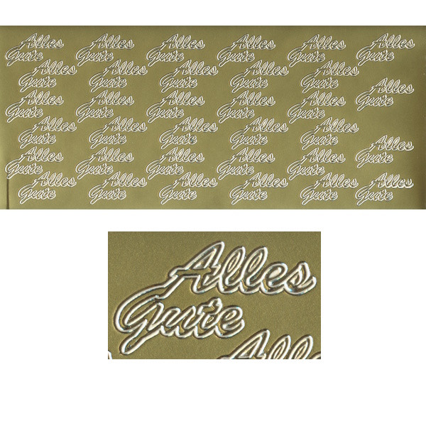 pu027g Sticker Alles Gute 4 gold