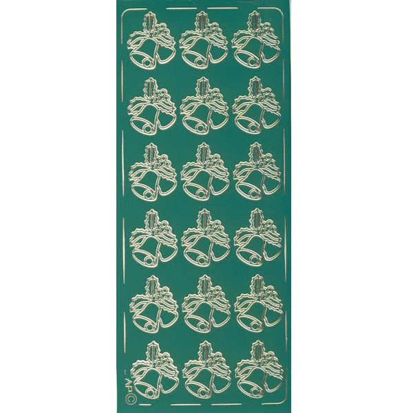 pu014gr Sticker Glocken grün gold