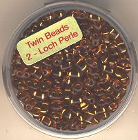 967105794 Glasperlen Twin Beads 2,5x5mm braun silbereinzug 12g