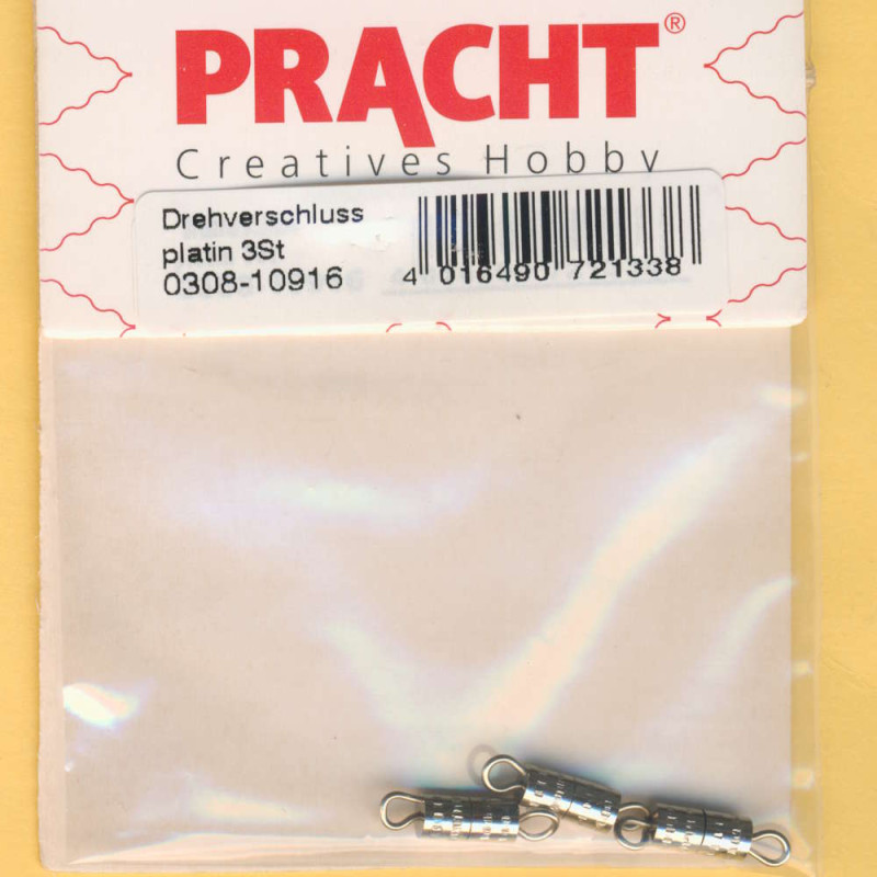 0308-10916 Drehverschluss 10mm platin 3 Stück