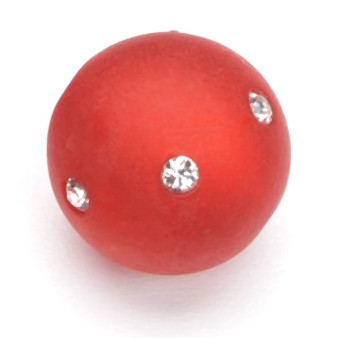 6091415 Polarisperle 14mm mit Swarovski-Strass rot