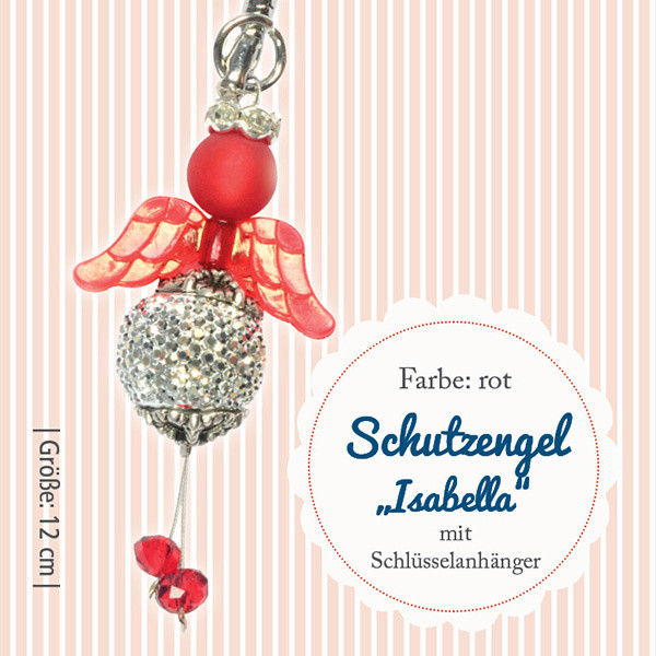 016901237 Schlüsselanhänger Bastelset Engel Isabella rot platin 12cm