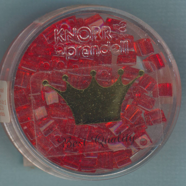 5531140 Glasperlen Würfel 4mm rot transparent 15g