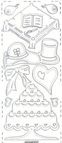 pu427s Sticker Hochzeit 6 silber transparent