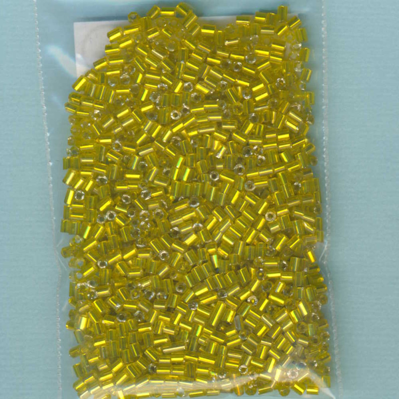wh03288 Glasperlen Stifte 2mm lemongelb Silbereinzug 15g