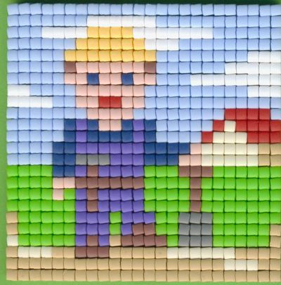 77654 Pixelhobby Set kleine Basisplatte Bauarbeiter