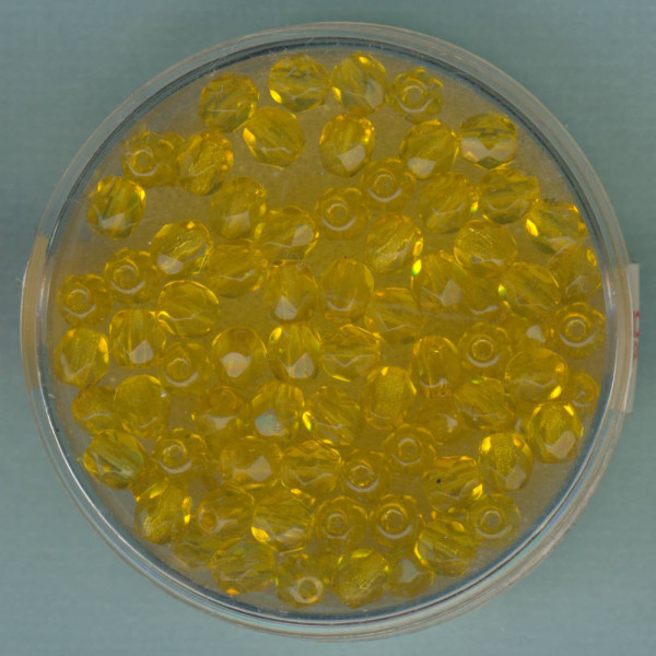 2206210 Glasschliffperlen 4mm gelb 80 Stück