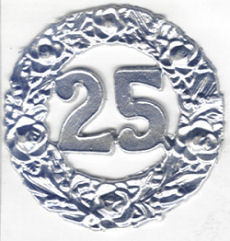 Wachsdekor Jubiläum 25 silber