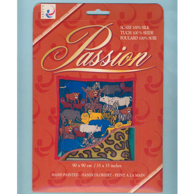 PSC198 Handbemaltes Seidentuch Noah 90x90cm