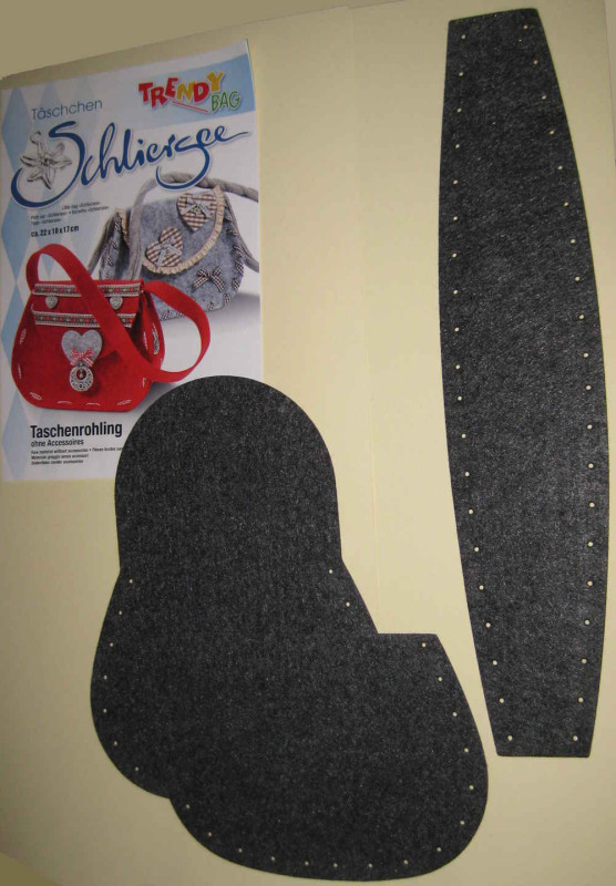 3435651 Bastelset Täschchen Schliersee dunkelgrau meliert