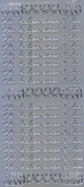 cl277s Sticker Wir haben einen Sohn silber