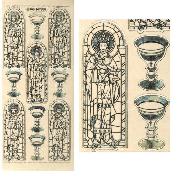 kv357305g Sticker Kirchenfenster gold transparent