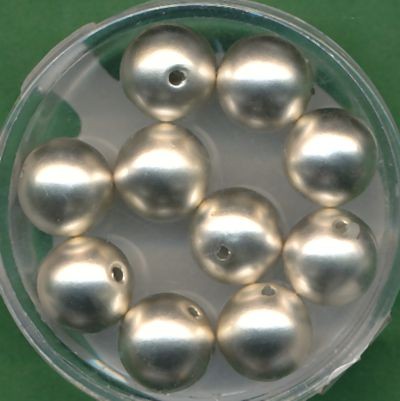 069210894 Metallicperlen 10mm silber matt 10 Stück