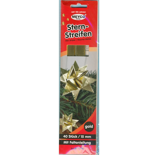 33710 Fröbelsternstreifen gold 15mm 40 Stück
